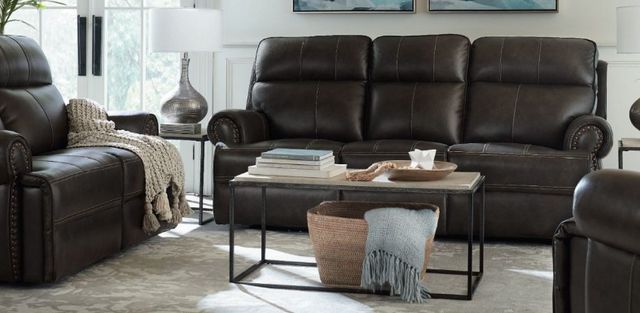 Bassett® Furniture Club Level Claremont Java Leather Power Reclining Sofa-1