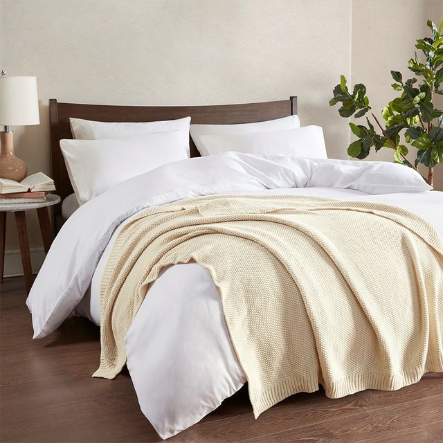 Olliix by INK+IVY Bree Knit Ivory 50" x 60" Throw-3