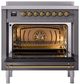 Ilve® Nostalgie II Series 36" Matte Graphite Pro Style Induction Range-1