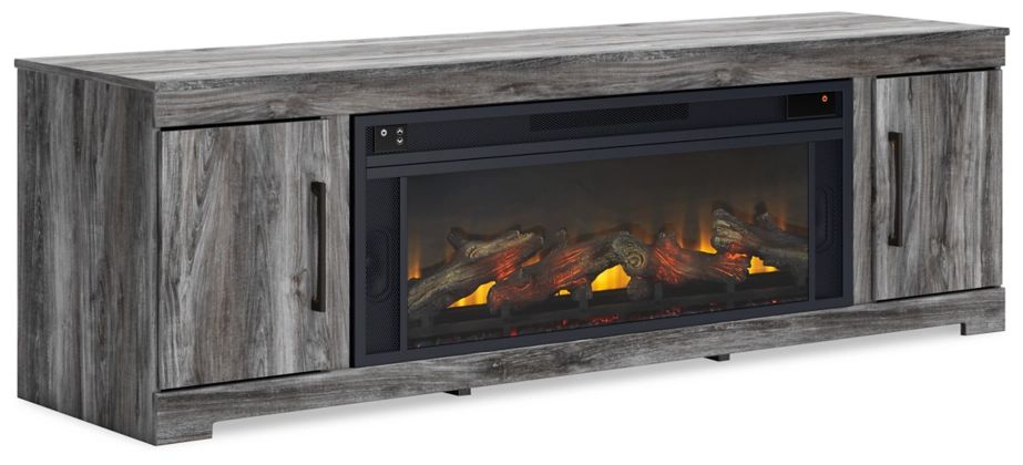 Baystorm TV Stand with Fireplace - Gray Baystorm TV Stand with Fireplace - Gray