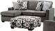 Furniture of America® Brentwood 2-Piece Gray Left-Arm Facing Sectional and Reversible Chaise-0