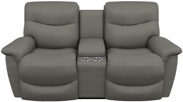 La-Z-Boy® James Charcoal Power Reclining Loveseat with Console and Headrest-1