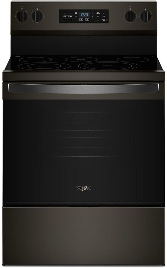 Whirlpool® 30" Black Stainless Steel Freestanding Electric Range with Air Cooking Technology-0