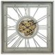 YHD Golden Gears Silver Square Wall Clock-0