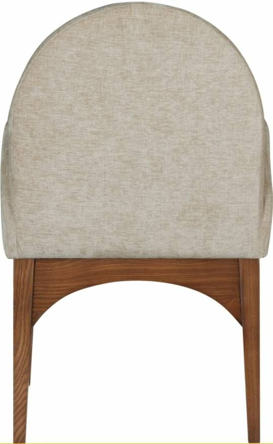 Meridian Furniture Waldorf Beige/Walnut Chenille Upholstered Dining Arm Chair-2