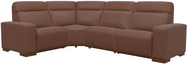 La-Z-Boy® Acadia Chestnut Leather Power Reclining Sectional with Custom Layout Options-1