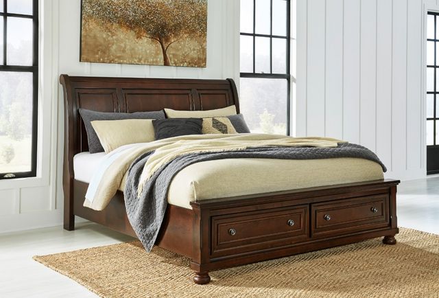 Millennium® by Ashley Porter Brown Queen Sleigh Storage Bed-4