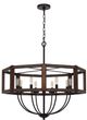Cal® Lighting & Accessories Renton Oak Hexagon Metal/Rubber Wood Chandelier-0