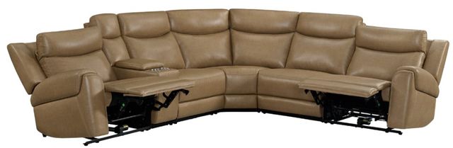 Parker House® Momentum 6-Piece Cashew Power Reclining Modular Sectional with Power Headrest, Heat Massage, and Speaker-1