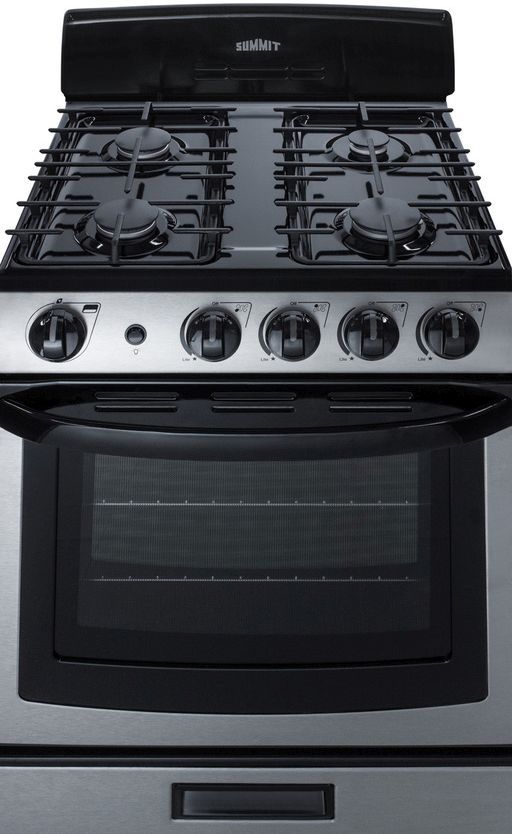 Summit® 24" Stainless Steel Freestanding Gas Range-2