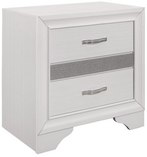 Luster White 3-Drawer Nightstand