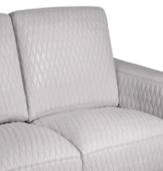 Michael Amini® Mia Bella Light Gray/Stainless Steel Loveseat-1