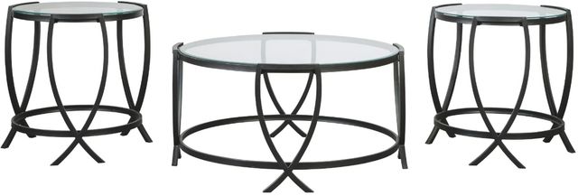 Clearance Signature Design by Ashley® Tarrin 3-Piece Black Occasional Table Set Set Set-3