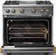 Viking® 5 Series 36" Stainless Steel Pro Style Gas (NG) Range with Brushed Brass Trim-1