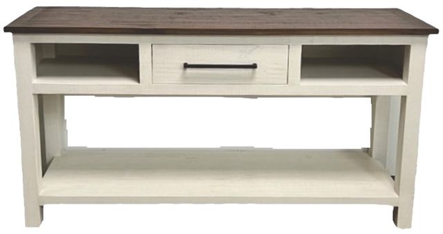 Million Dollar Rustic Frosted White Sofa Table-0