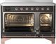Ilve® Majestic III 48" Graphite Matte Pro Style Induction Range with Triple Glass Door and Copper Trim-1