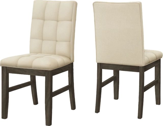 Monarch Specialties Inc. 2-Piece Cream/Grey Side Chair Set-1