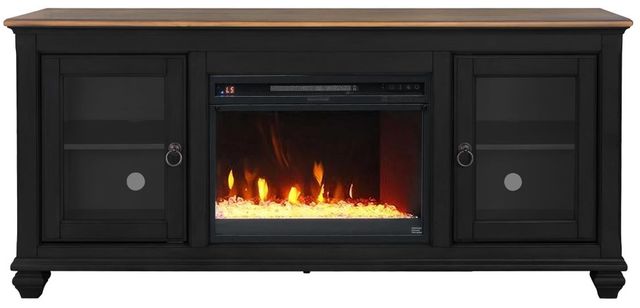Legends Home Americana Antique Black/Brown 74" Fireplace Console-3