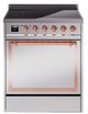 Ilve® Nostalgie II Noblesse 30'' Stainless Steel Pro Style Induction Range with Copper Trim-0