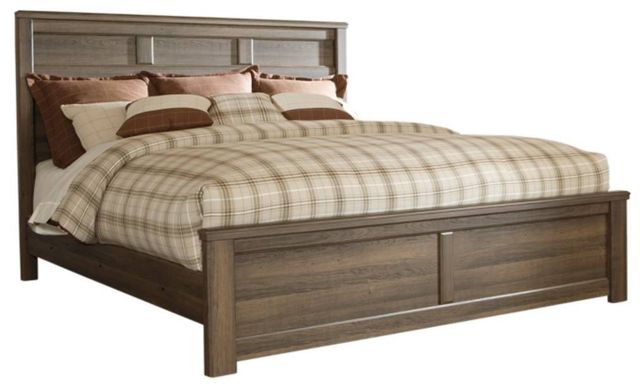Signature Design by Ashley® Juararo 4-Piece Dark Brown King Panel Bed Set-1