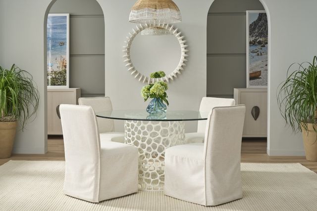 Universal Explore Home™ Oasis Glass Top 54" Dining Table with Aluminum Base-1