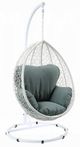 ACME Furniture Simona Green/White Metal/Wicker Outdoor Hanging Chair and Stand-0