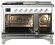 Ilve® Majestic III 48" Custom Pro Style Dual Fuel Liquid Propane Range with Triple Glass Door and Chrome Trim-1