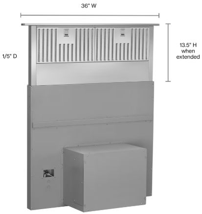 KitchenAid® 36" Stainless Steel Downdraft Range Hood-3
