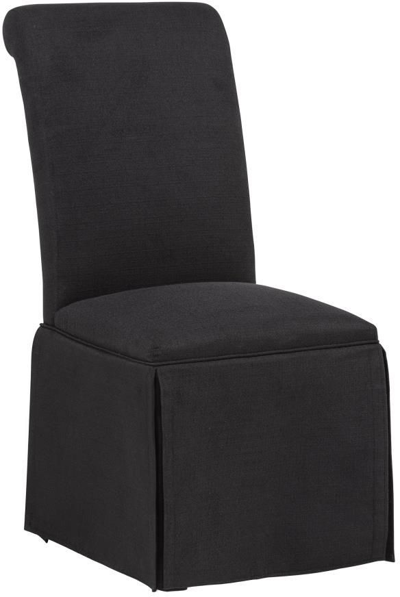 Coaster® Shawna 2-Piece Black Upholstered Skirted Side Chair Set-3