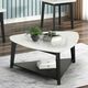 Furniture of America® Thisted White Triangle Marble Coffee Table with Black Base-0