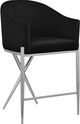 Meridian Furniture Xavier Black/Chrome Velvet Counter Stool-0
