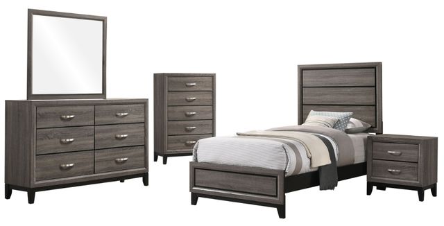 Coaster® Watson 5-Piece Gray Oak Twin Bedroom Set-0