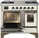 Ilve® Majestic III 40" Antique White Pro Style Dual Fuel Natural Gas Range with Triple Glass Door and Burnished Trim-4
