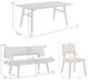 Armen Living Channell 6-Piece Charcoal/Walnut Dining Table Set with Bench-3