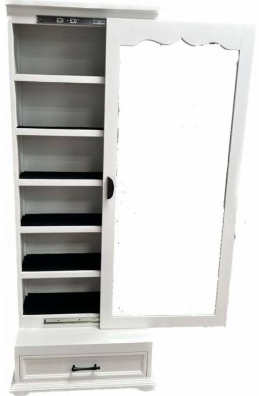 Million Dollar Rustic Grand White Vanity Mirror with Sliding Door-1