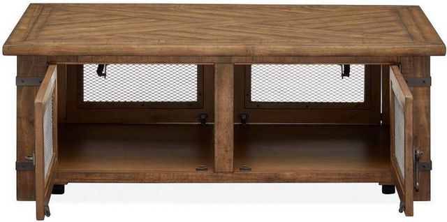Magnussen Home® Chesterfield Farmhouse Timber Lift Top Storage Cocktail Table with Casters-4