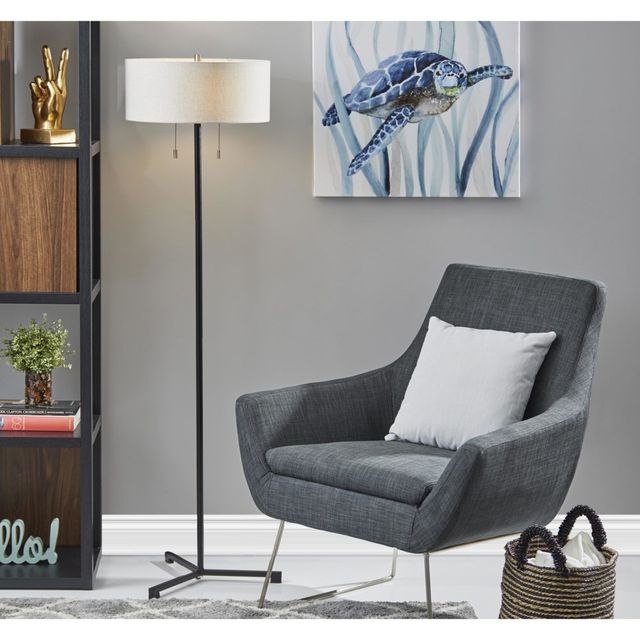 Adesso® Wesley Black Floor Lamp-1