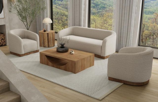 International Furniture Direct Suomi Ivory Loveseat-1