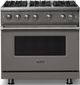 Viking® 5 Series 36" Damascus Gray Pro Style Gas (LP) Range with Polished Chrome Trim-0