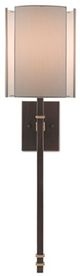 Currey & Company Rocher Hand Rubbed Bronze/Contemporary Gold Leaf Wall Sconce-0