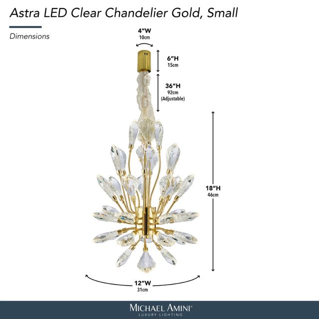 Michael Amini® Astra LED Clear/Gold Small Chandelier-2