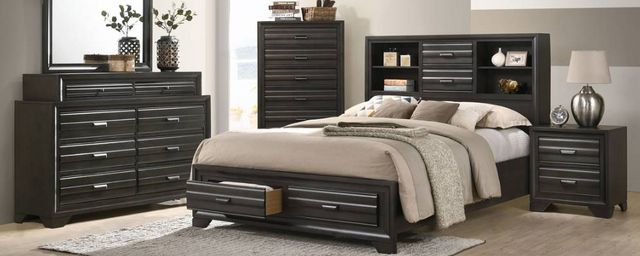 American Wholesale Furniture Antique Grey Queen Storage Bed-1