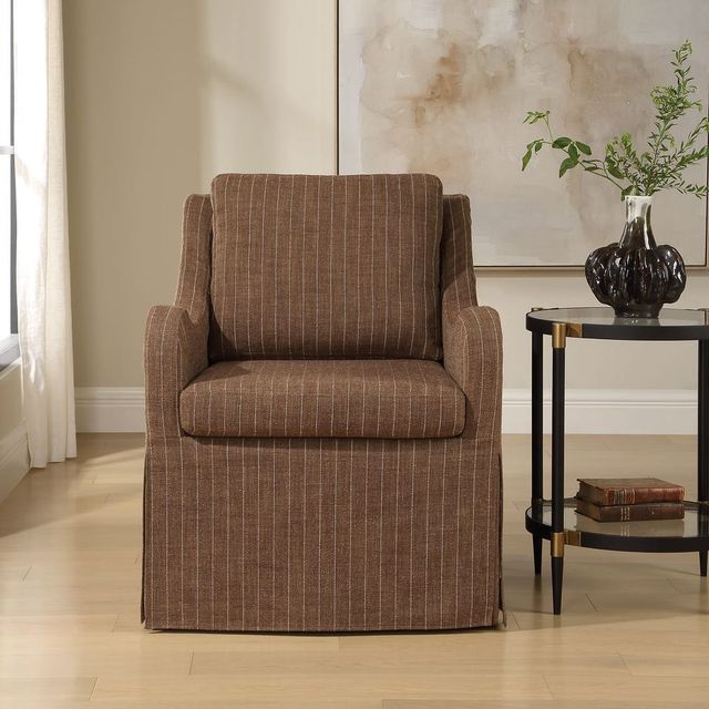 Uttermost® Luisa Pinstripe Swivel Chair-2