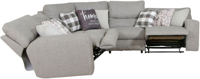 Catnapper® Rockport 5-Piece Gray Manual Reclining Curved Sectional-8