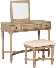 Linon Cyndi 2-Piece Gray Wash Vanity Set