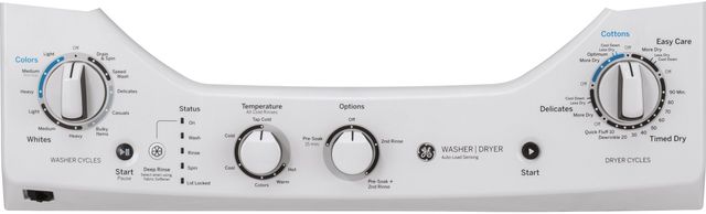 GE® Unitized Spacemaker® 2.3 Cu. Ft. Washer, 4.4 Cu. Ft. Dryer White On White Stack Laundry-5