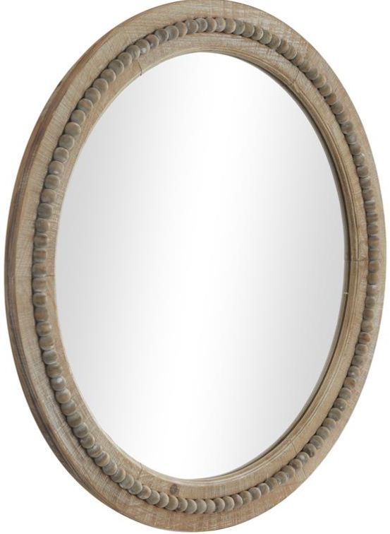Deco Marche Distressed Brown Beaded Wall Mirror-1