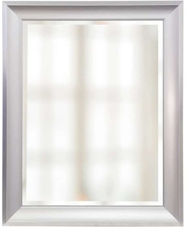 Stylecraft Chrome/Light Gray Framed Beveled Mirror-0