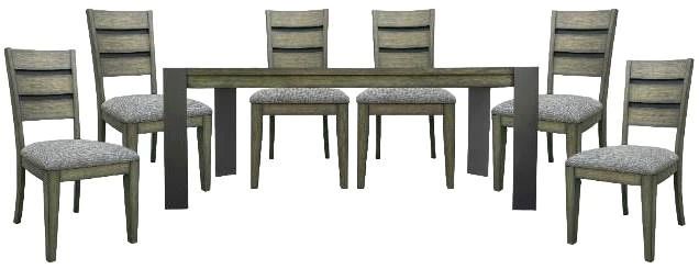 Parker House® Cedar Fork 7-Piece Gray/Smoked Arabica Dining Table Set-0