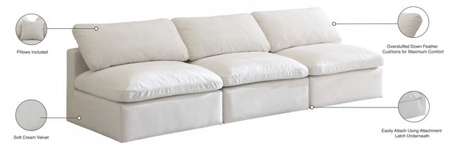 Meridian Furniture Plush 3-Piece Cream 105" Modular Sectional-3